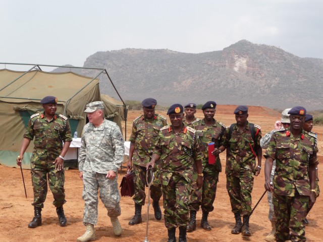 MG Hogg observes Kenya Army School of Infantry