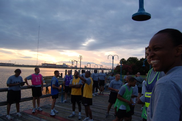 Early morning run along St. John's River in Jacksonville