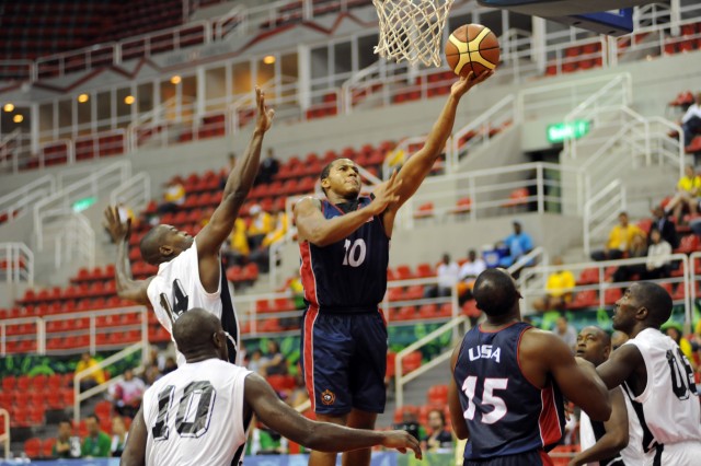 2nd Lt. Cleveland scores at the 5th CISM Military World Games