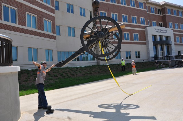 FORSCOM cannons installed at Fort Bragg