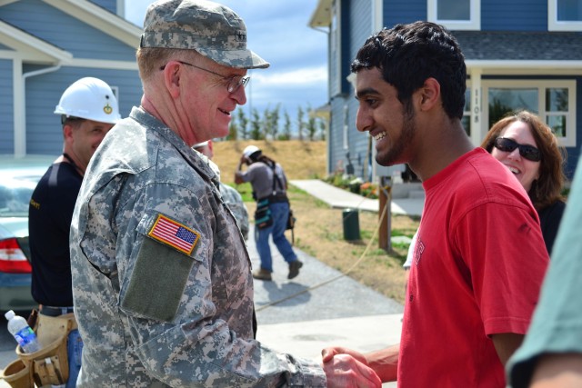 Wounded Warriors build with Habitat for Humanity