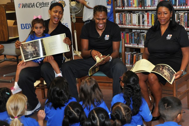 WNBA Visits Library