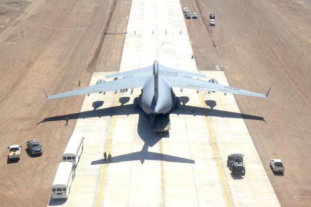 Partial completion of apron provides additional capability for U.S. Air Force at Shindand