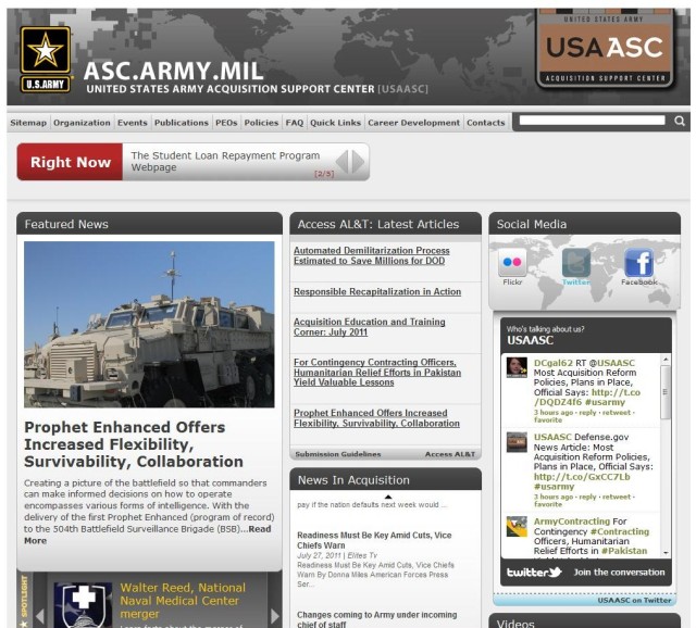 USAASC recently-launched website