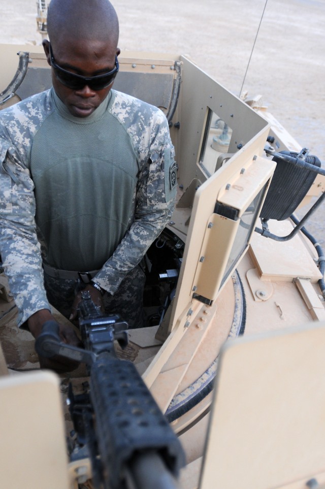 Gold Falcons prepare trucks and equipment for logistical convoy