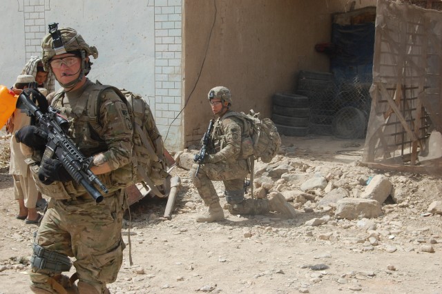 Battle buddies on patrol in Kandahar