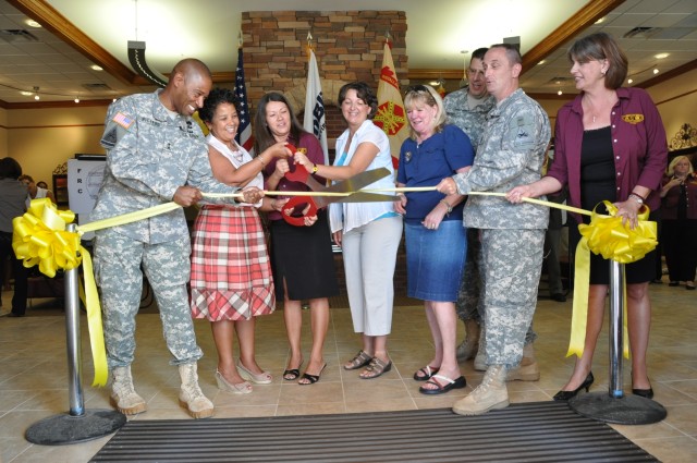 Fort Bliss officials cut ribbon at the Family Resilience Center