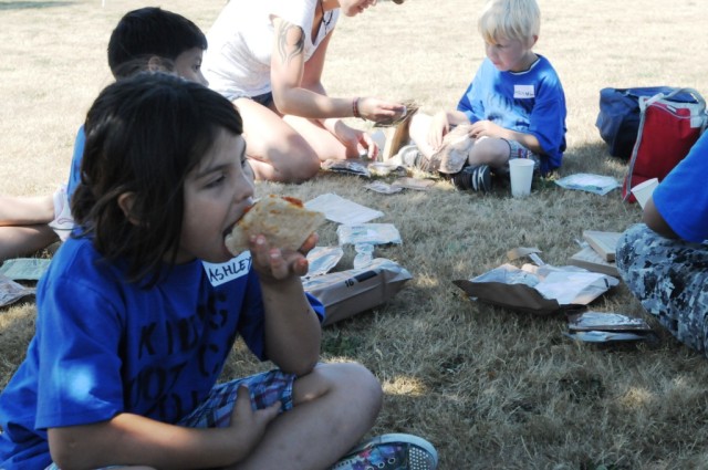 Kids enjoy an MRE