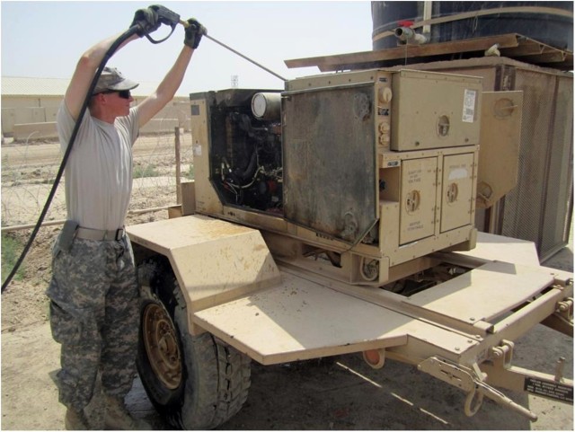 Equipment prepared for turn-in by 'Griffin' Battalion Soldiers