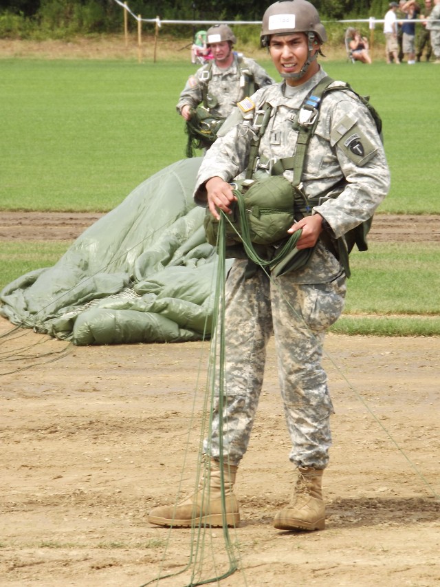 Paratrooper packs up
