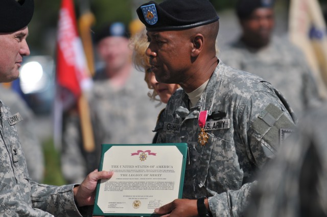 Command Sgt. Maj. Frank Graham receives Legion of Merit