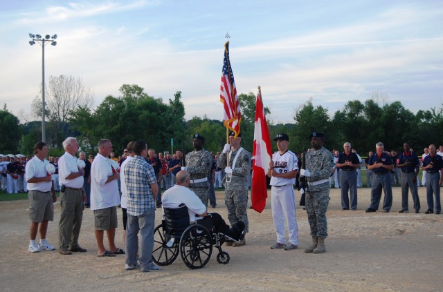 ASC color guard appears at softball tourney