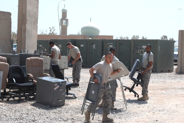 Moving day at 402nd Army Field Support Brigade, Joint Base Balad, Iraq.