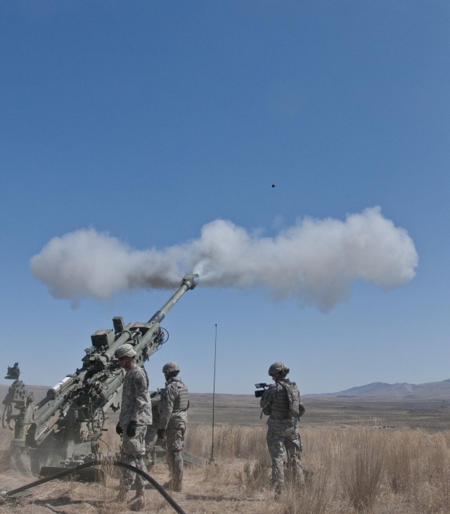 Field artillery hits target