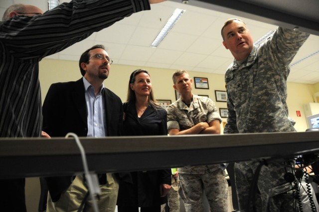 Col. John M. Spiszer, JMRC commander provides a training capabilities brief to visiting Georgian delegation