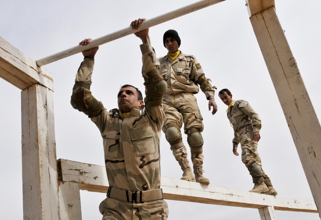 Obstacle course at Kirkush Military Training Base