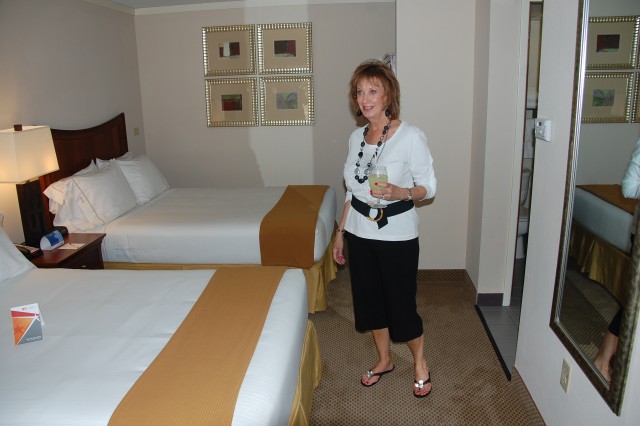 Touring a room at Fort Polk's Holiday Inn Express