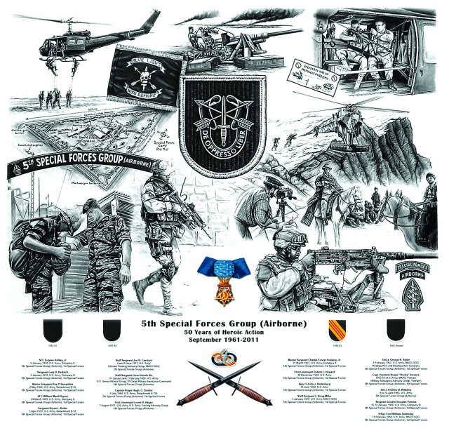 Artist honors 5th Special Forces Group with drawing