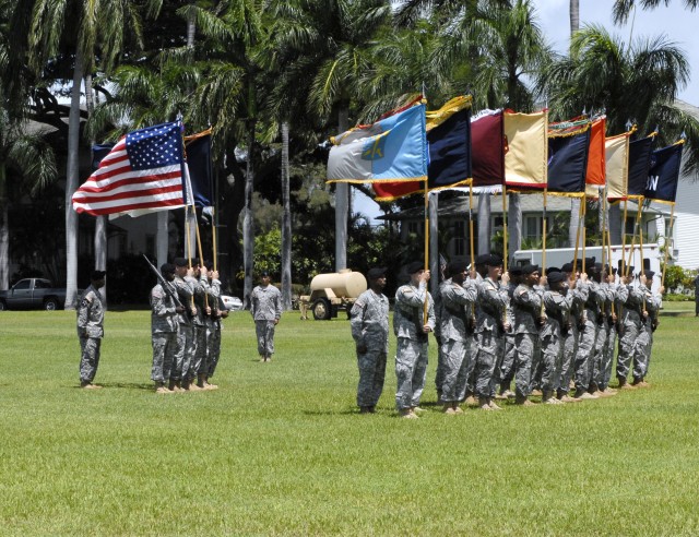 Command Sergeant Major Leota directs Flying V formation
