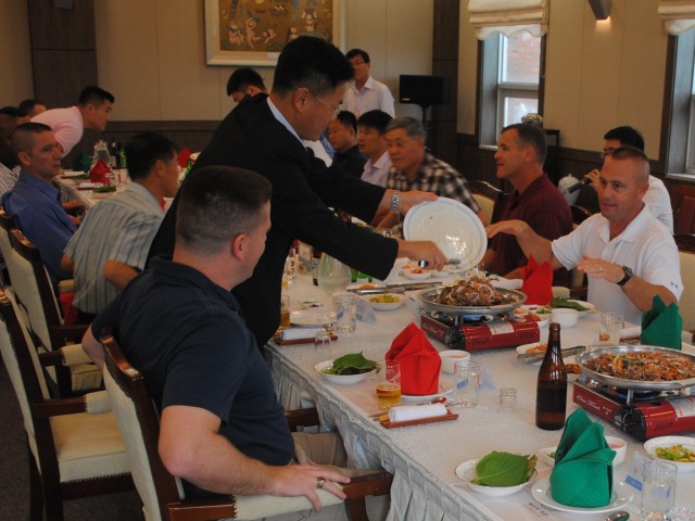 Air defenders bond over barbecue on Osan Air Base