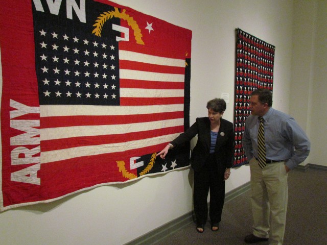 Carol Faraci And Christopher Talk About The Features Of An Army/Navy E Quilt