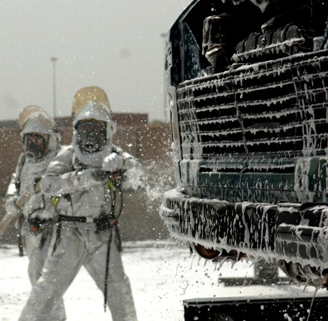 Firefighter training at Camp Lemmonier, Djibouti