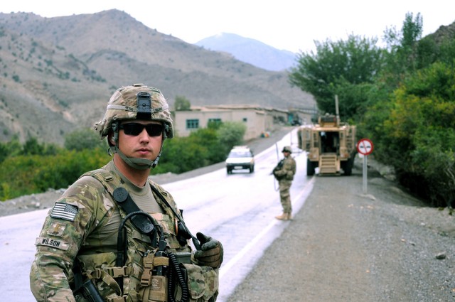 Traffic control point in Afghanistan