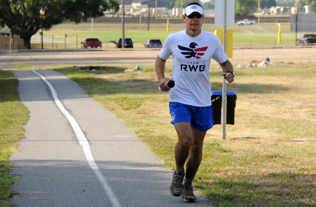 Soldier running to remember