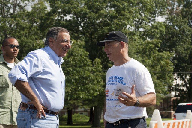 SecDef, volunteers build Fort Meade playground to remember 9/11