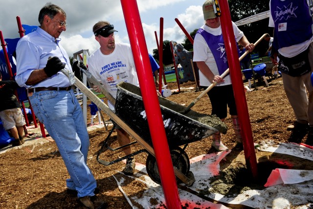 SecDef, volunteers build Fort Meade playground to remember 9/11