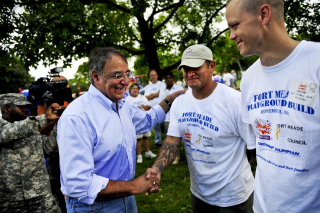 SecDef, volunteers build Fort Meade playground to remember 9/11