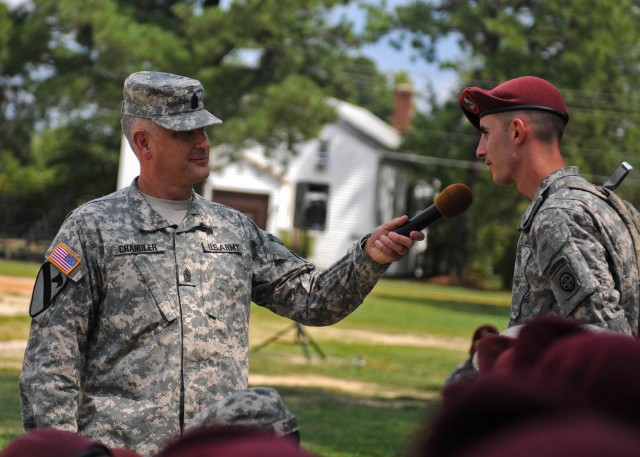 SMA Chandler visits Fort Bragg, speaks to troops