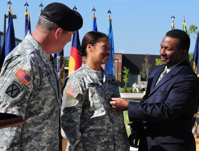 Maj. Gen. Marcia M. Anderson receives her second star from husband Amos