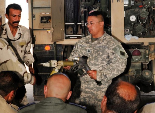 California Guardsmen train Iraqis on HEMTT fuel trucks