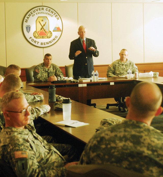 Retired colonel touts leadership, standards