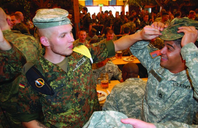 International forces celebrate camaraderie at 'NATO beer maneuver'