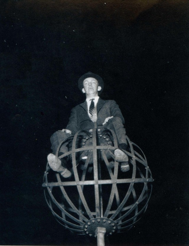 Edwin Armstrong atop RCA radio tower