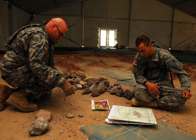 Soldiers Create Massive Sandtable to Train Leaders at National Training Center