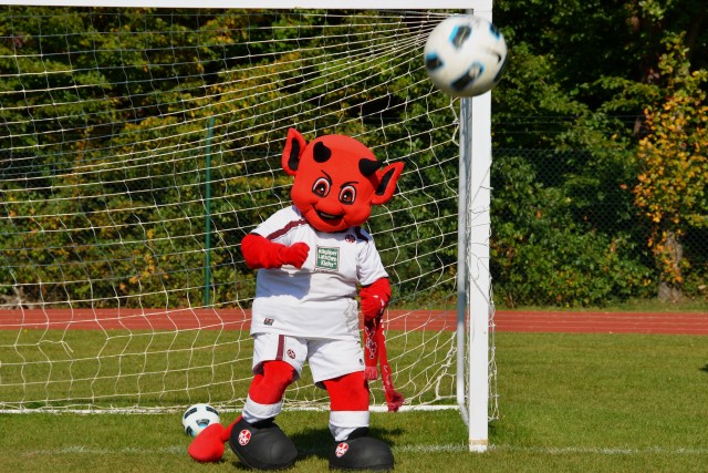 Betzi, the friendly devil mascot from FuYball-Club Kaiserslautern