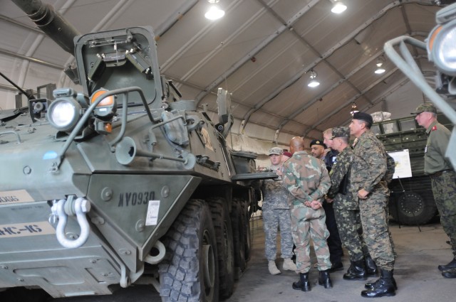 Up close look at a Stryker for defense attaches, foreign military
