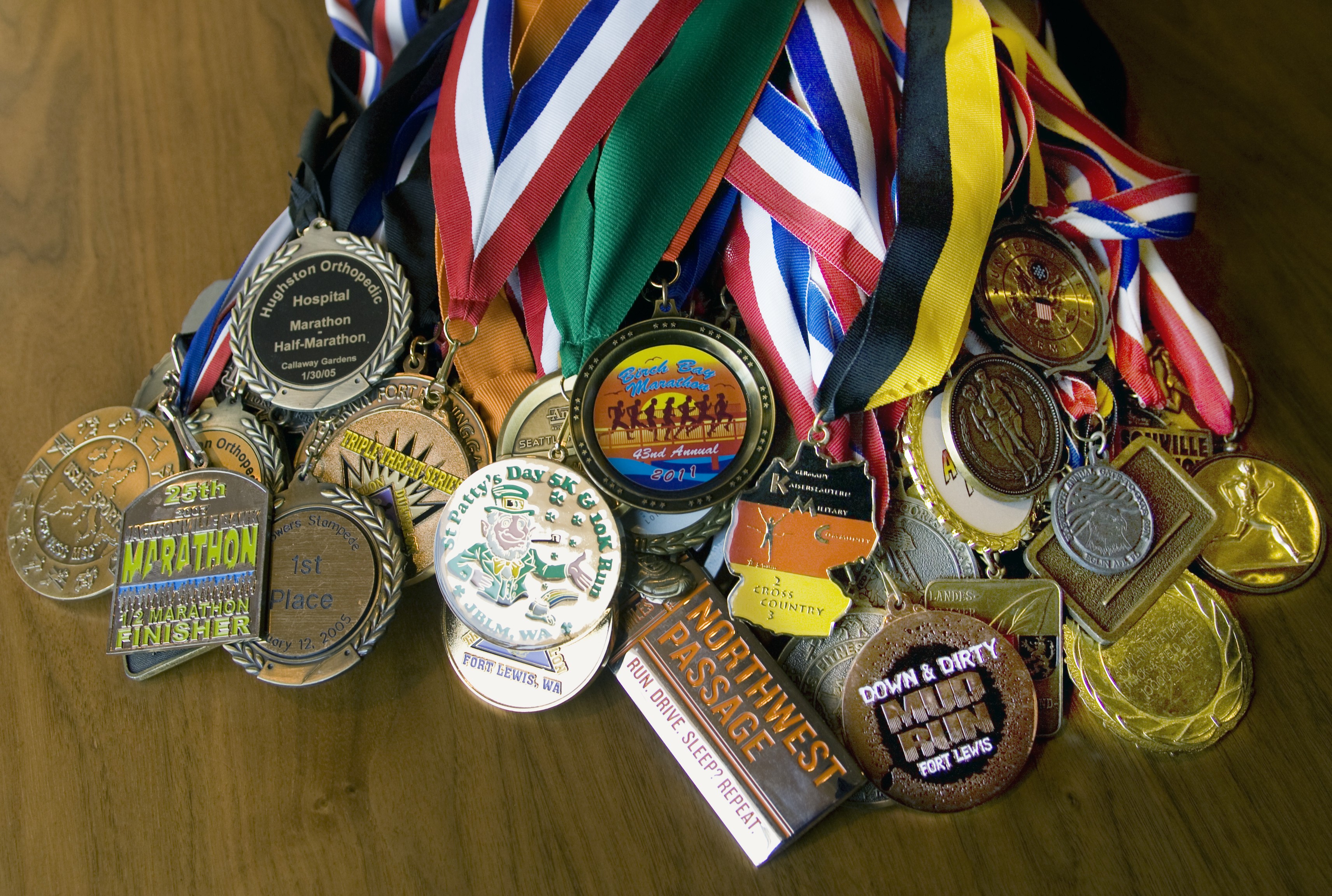 Small  Running Medals Bronze Marathon Cross Country 
