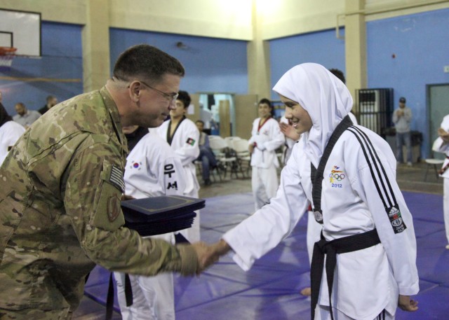 Afghan youth Taekwondo team shows ISAF Kickin' good time