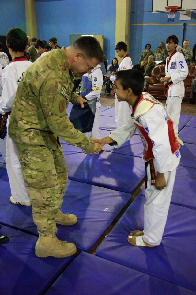 Afghan youth Taekwondo team shows ISAF Kickin' good time