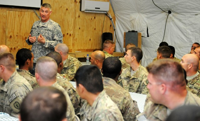 Sgt. Maj. of the Army conducts town hall meeting with Arctic Wolves Soldiers