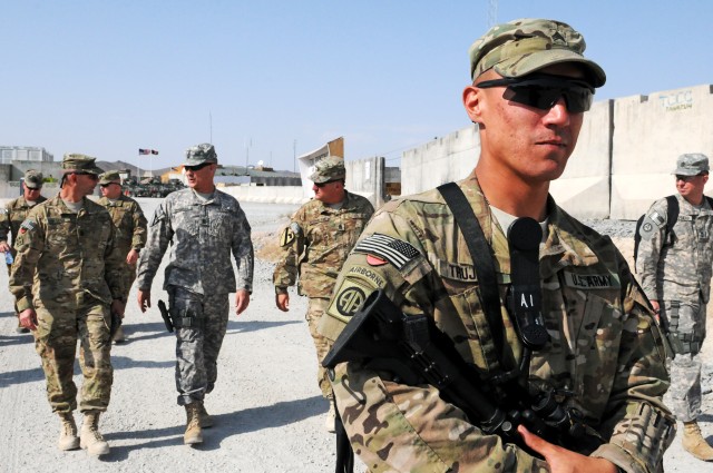 Soldier secures Sgt. Maj. of the Army visit to Task Force Warhorse