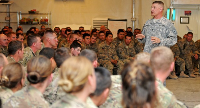 Sgt. Maj. of the Army holds town hall meeting with Warhorse Soldiers