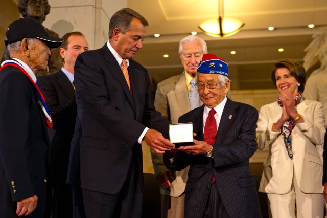 Bronze Star Medal and Congressional Gold Medal presented to Japanese-American Veterans