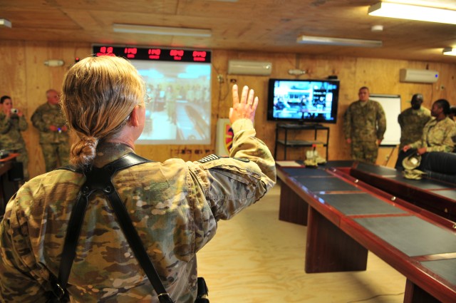 'Resolute' officer makes downrange promotion a family affair