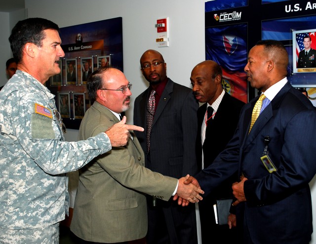 CECOM Commander welcomes CECOM Deputy to the Commander, Gary Martin, Nov. 7