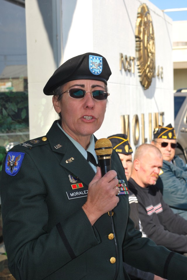 Col. Robin Moralez at Moline American Legion